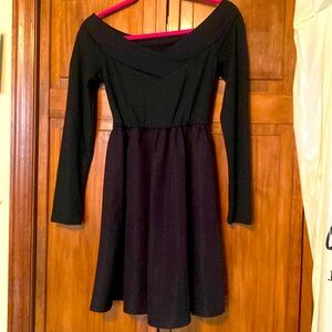 Black long sleeve off the shoulder dress